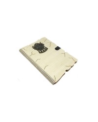 Ahşap Mdf Kapaklı Osmanlı Devlet Arma Desenli Spiralli Kraft Yapraklı Defter Ahşap Mdf Kapaklı Osmanlı Devlet Arma Desenli Spiralli Kraft Yapraklı Defter