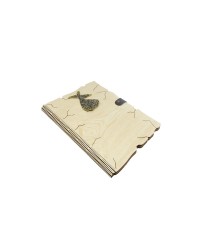 Ahşap Mdf Kapaklı Semazen Desenli Spiralli Kraft Yapraklı Defter Ahşap Mdf Kapaklı Semazen Desenli Spiralli Kraft Yapraklı Defter