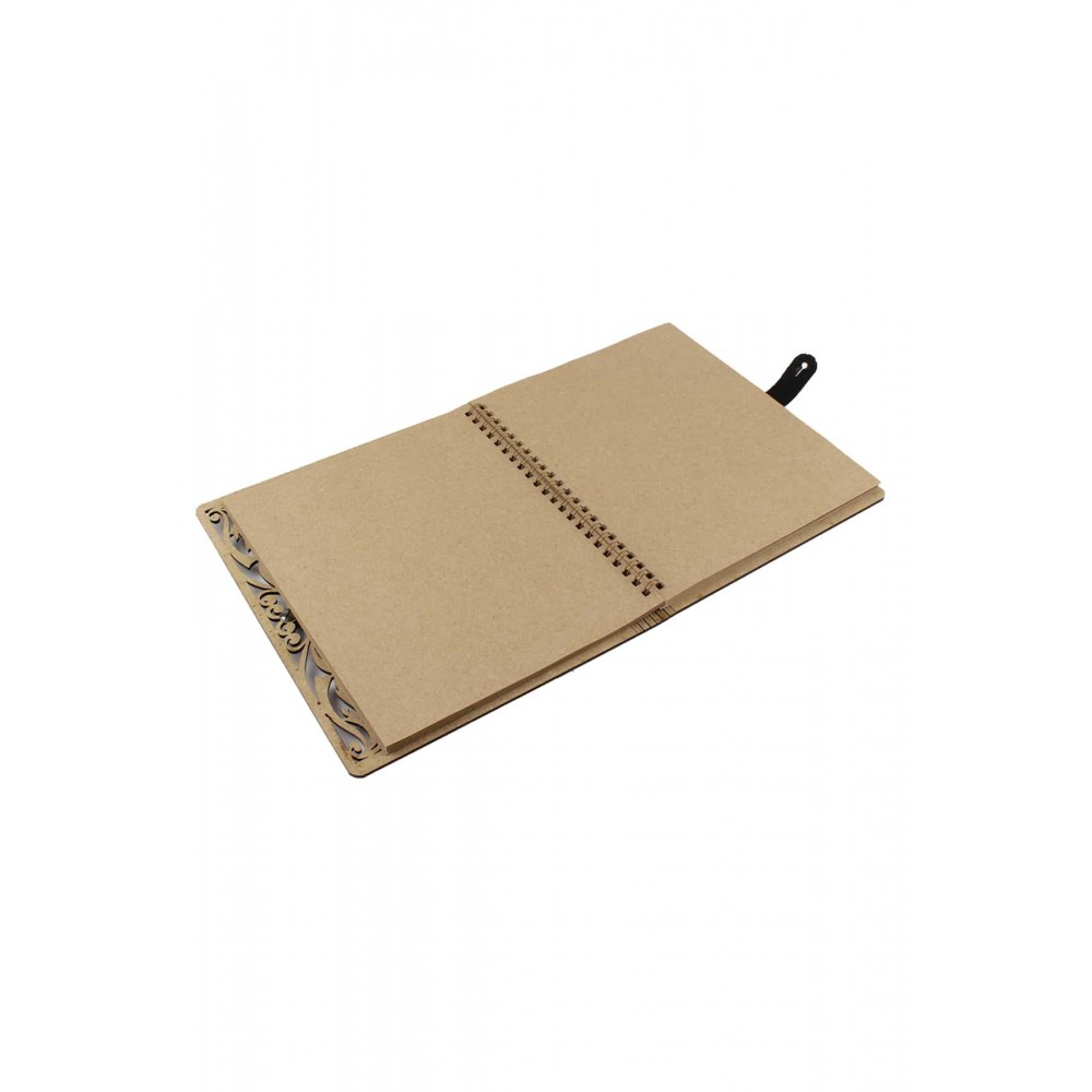Ahşap Mdf Kapaklı Kraft Kağıtlı Dekoratif Defter