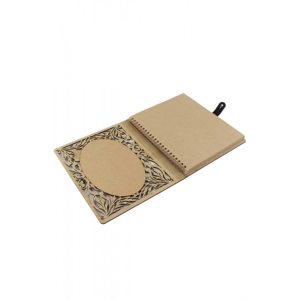 Ahşap Mdf Kapaklı Kraft Kağıtlı Dekoratif Defter