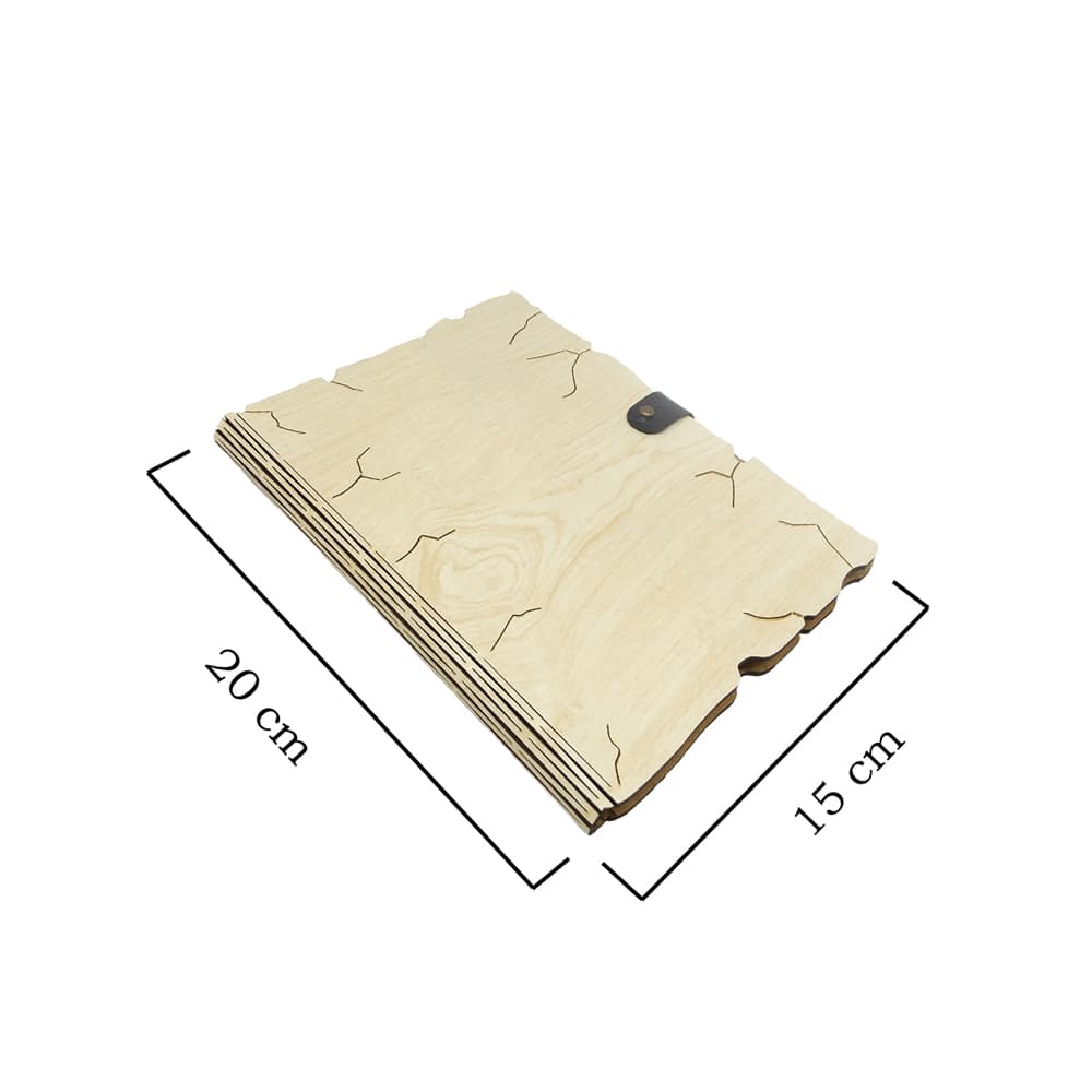Ahşap Mdf Kapaklı Spiralli Kraft Yapraklı Defter