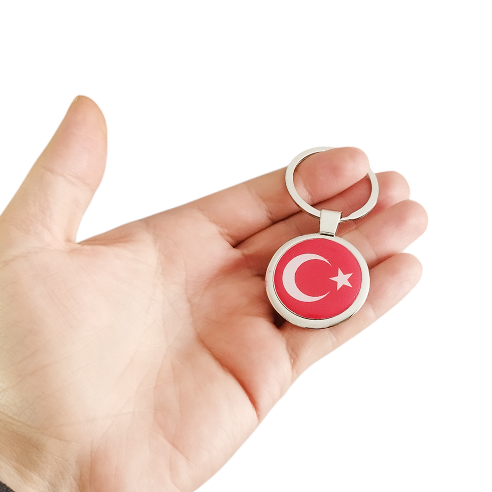 Yapıştırma Plasto Ay Yıldızlı  Metal Anahtarlık 1 Adet