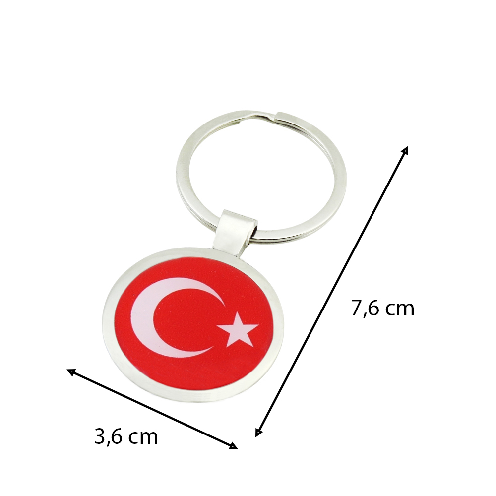 Yapıştırma Plasto Ay Yıldızlı  Metal Anahtarlık 1 Adet