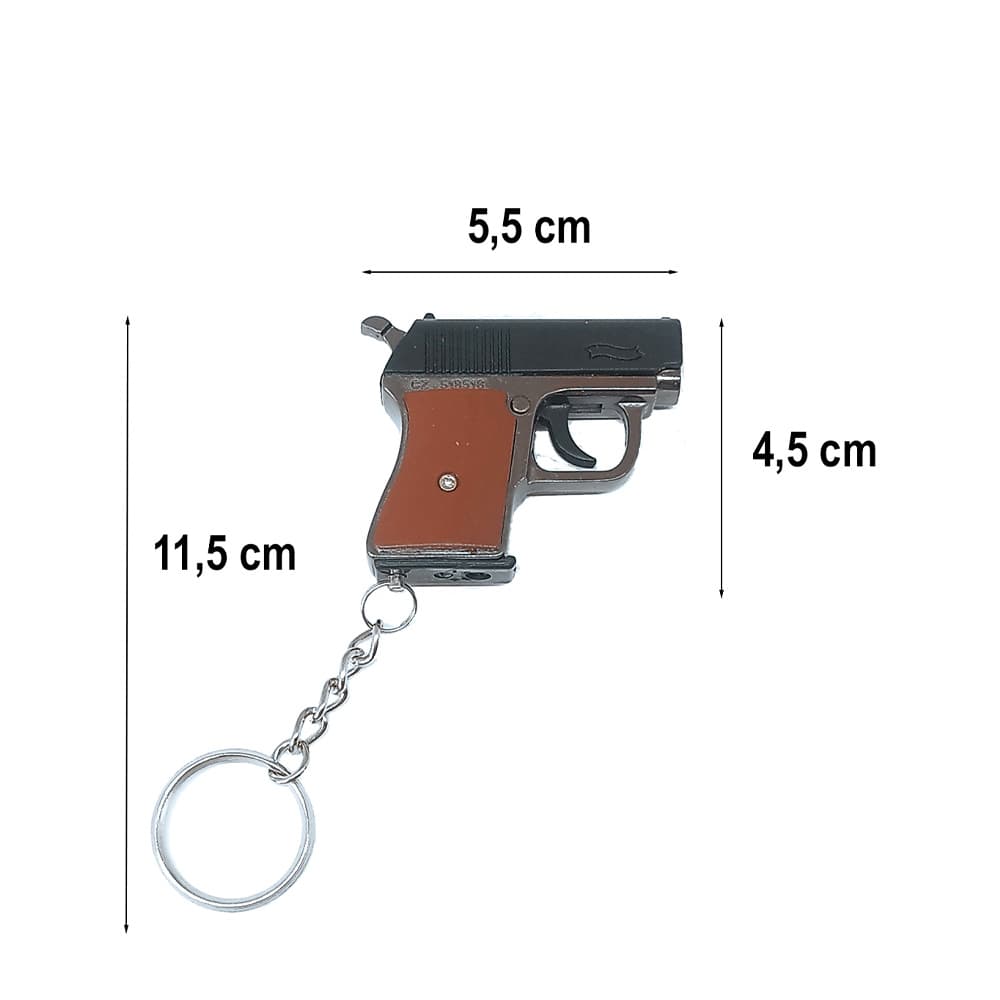 Mini Tabanca Silah Şeklinde Çakmak Anahtarlık 1 Adet