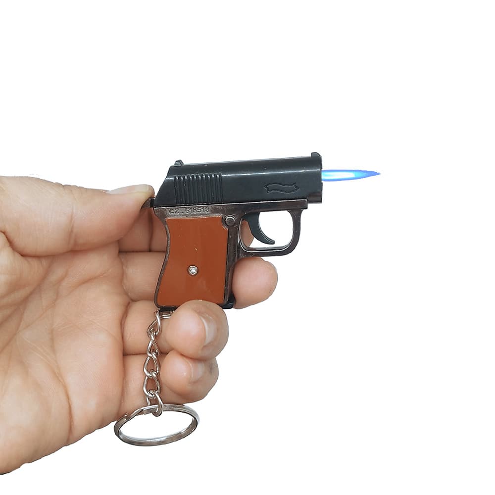 Mini Tabanca Silah Şeklinde Çakmak Anahtarlık 1 Adet