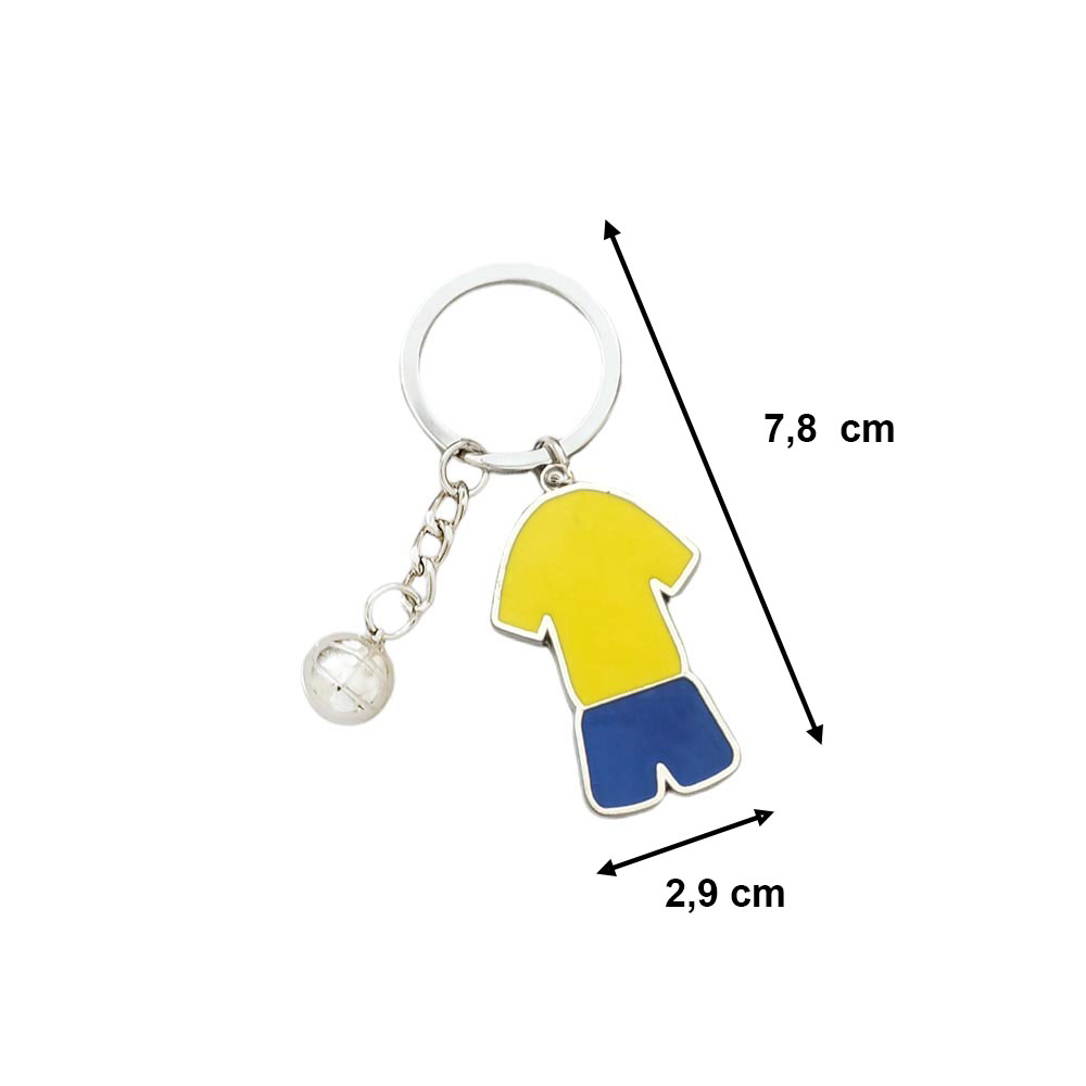Sarı Lacivert Forma Futbol Topu Metal Anahtarlık 1 Adet