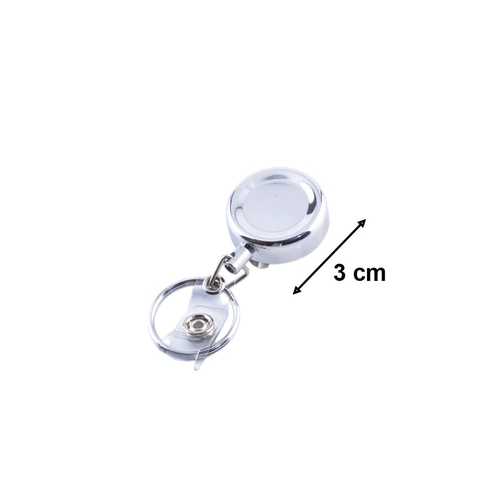 Yaka Kartı İçin Metal Gövdeli Metal İpli 3 Cm Yoyo Anahtarlık 1 Adet