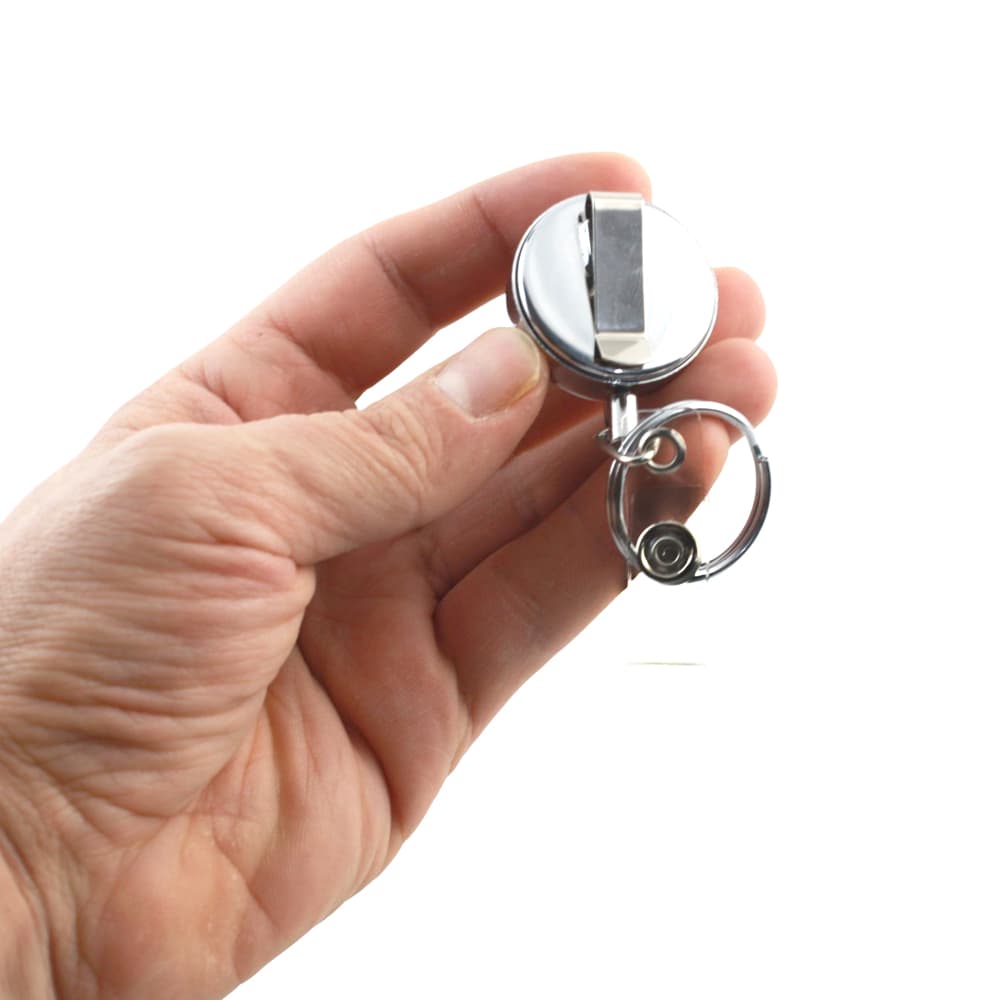 Yaka Kartı İçin Metal Gövdeli Metal İpli 3 Cm Yoyo Anahtarlık 1 Adet