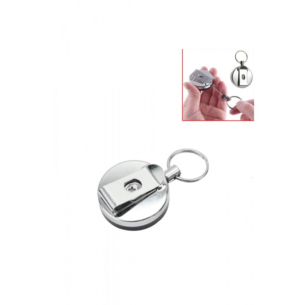 Metal İpli Yaka Kartı Için 4 Cm Yoyo Anahtarlık 1 Adet