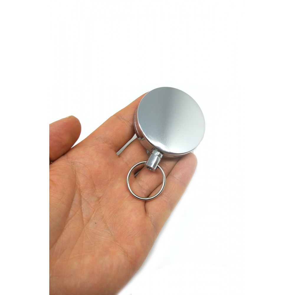 Yaka Kartı Için Metal Gövdeli Metal Ipli 5 Cm Yoyo Anahtarlık 1 Adet
