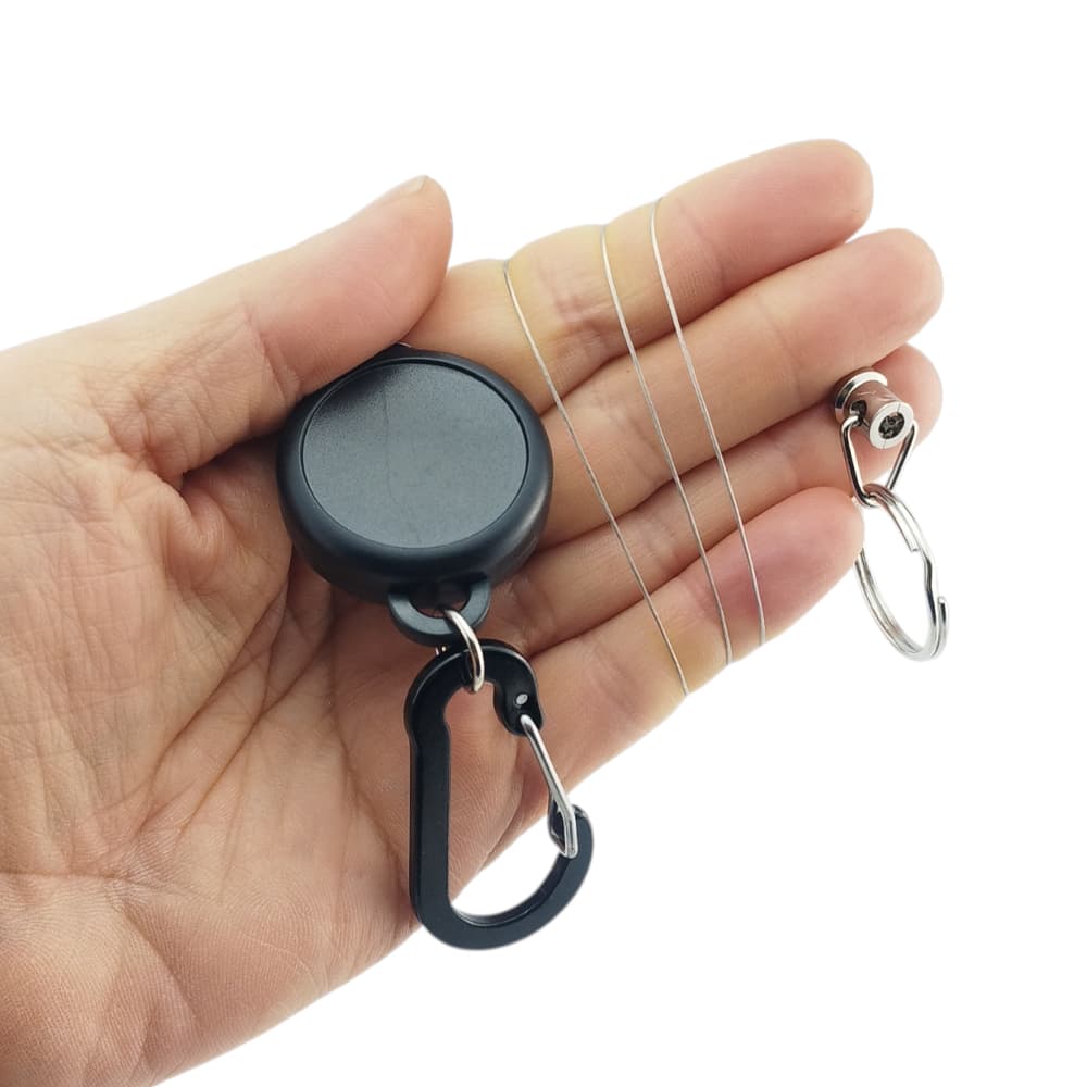 Karabinalı Plastik Gövdeli Metal İpli Yoyo Anahtarlık 1 Adet