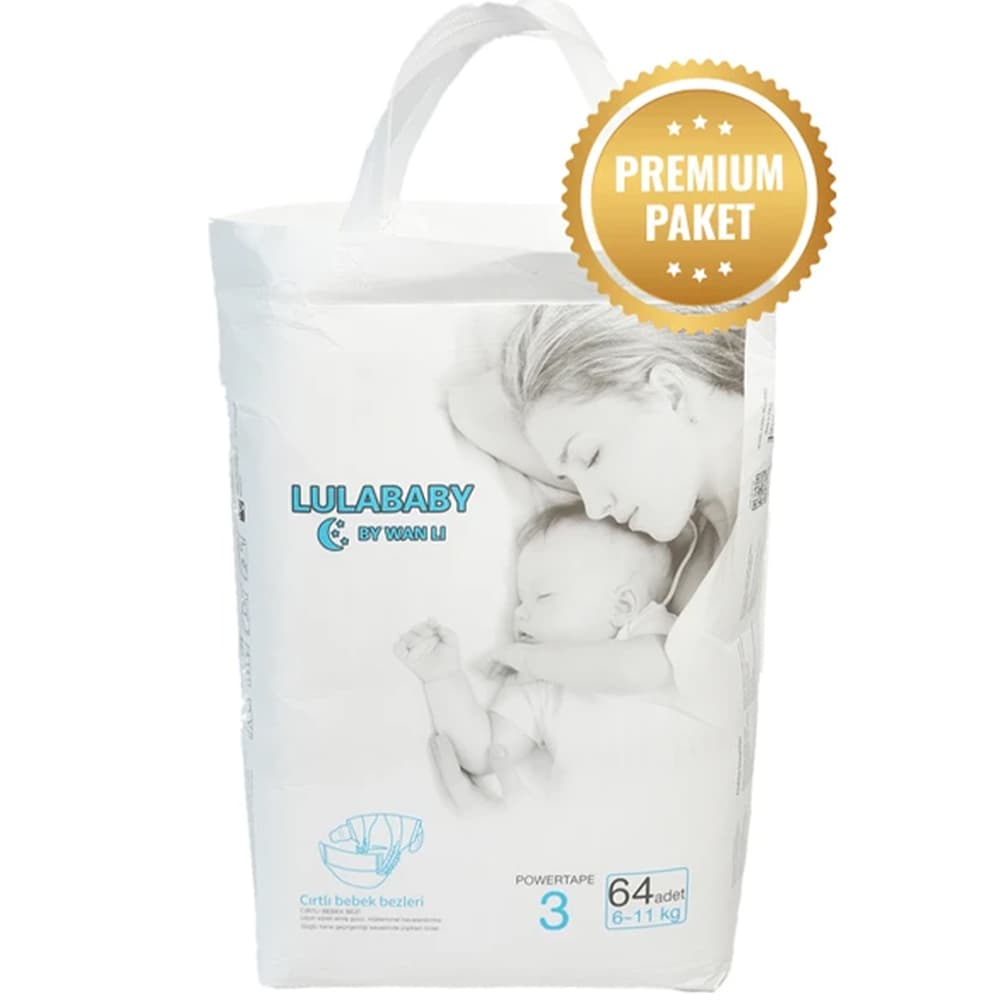 Lula Baby Premium Fırsat Paketi 3 Numara Bebek Bezi 1 Paket 64 Adet Lula Baby Premium Fırsat Paketi 3 Numara Bebek Bezi 1 Paket 64 Adet