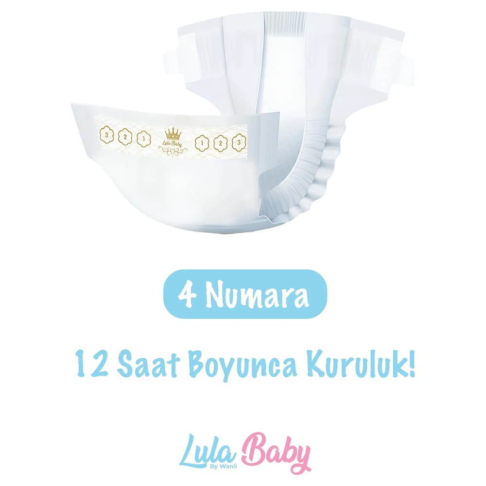 Lula Baby Premium Fırsat Paketi 4 Numara Bebek Bezi 1 Paket 54 Adet