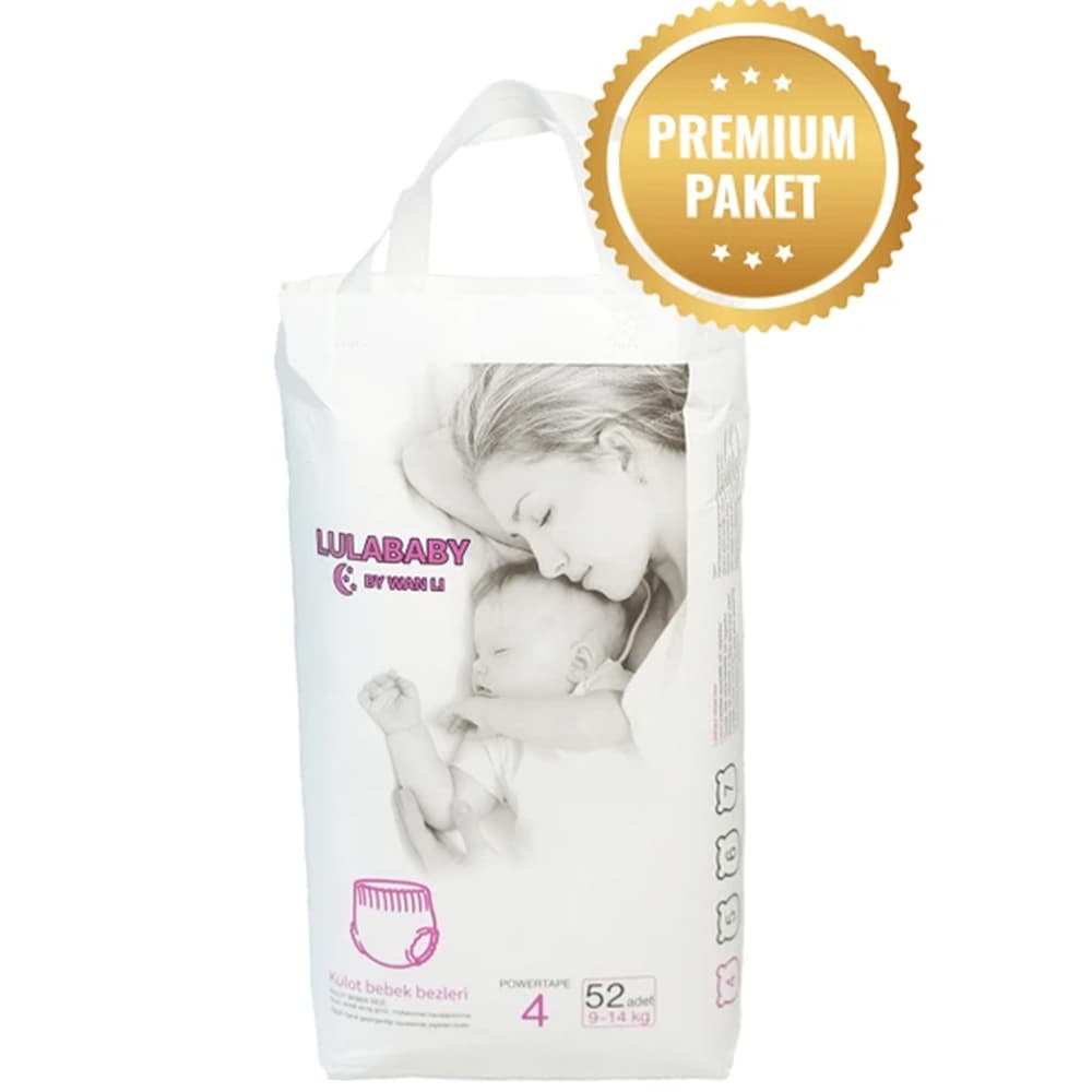 Lula Baby Premium Fırsat Paketi 4 Numara Külot Bebek Bezi 1 Paket 52 Adet Lula Baby Premium Fırsat Paketi 4 Numara Külot Bebek Bezi 1 Paket 52 Adet