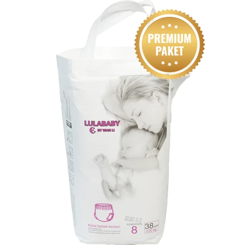 Lula Baby Premium Fırsat Paketi 8 Numara Külot Bebek Bezi 1 Paket 38 Adet Lula Baby Premium Fırsat Paketi 8 Numara Külot Bebek Bezi 1 Paket 38 Adet