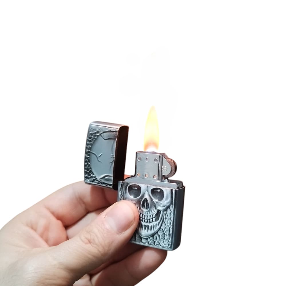 Kuru Kafa Desenli Metal Gazlı Çakmak 1 Adet