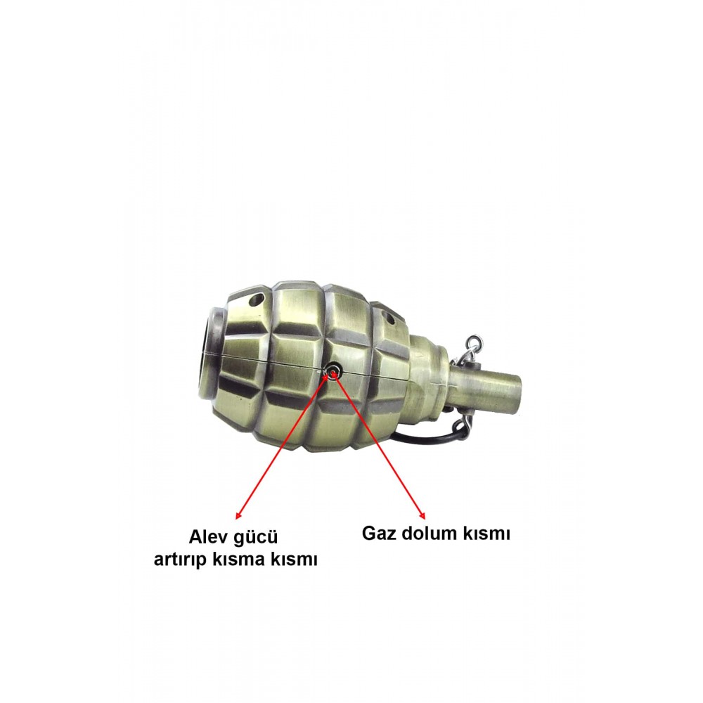 Rus El Bombası Şeklinde Dekoratif  Metal Gazlı Çakmak 1 Adet