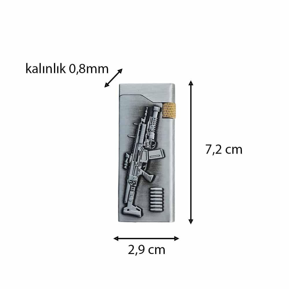 Kendinden Kabartmalı Askeri Tüfek Mermi Tasarımlı Çakmak 1 Adet
