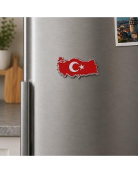 Türkiye Haritası Tasarımlı Ay-Yıldızlı Metal Buzdolabı Magneti 1 Adet Türkiye Haritası Tasarımlı Ay-Yıldızlı Metal Buzdolabı Magneti 1 Adet