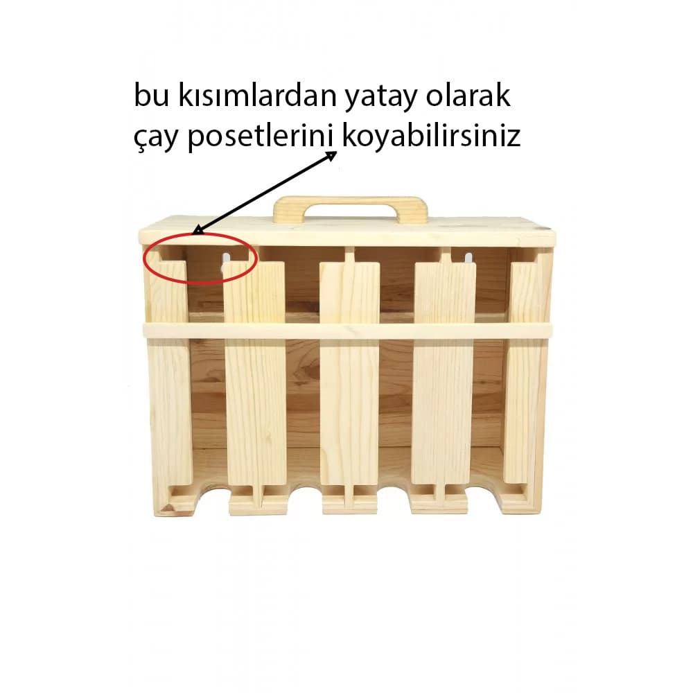 Ahşap Çanta Şeklinde 4 Bölmeli Çay Kutusu Ahşap Çanta Şeklinde 4 Bölmeli Çay Kutusu