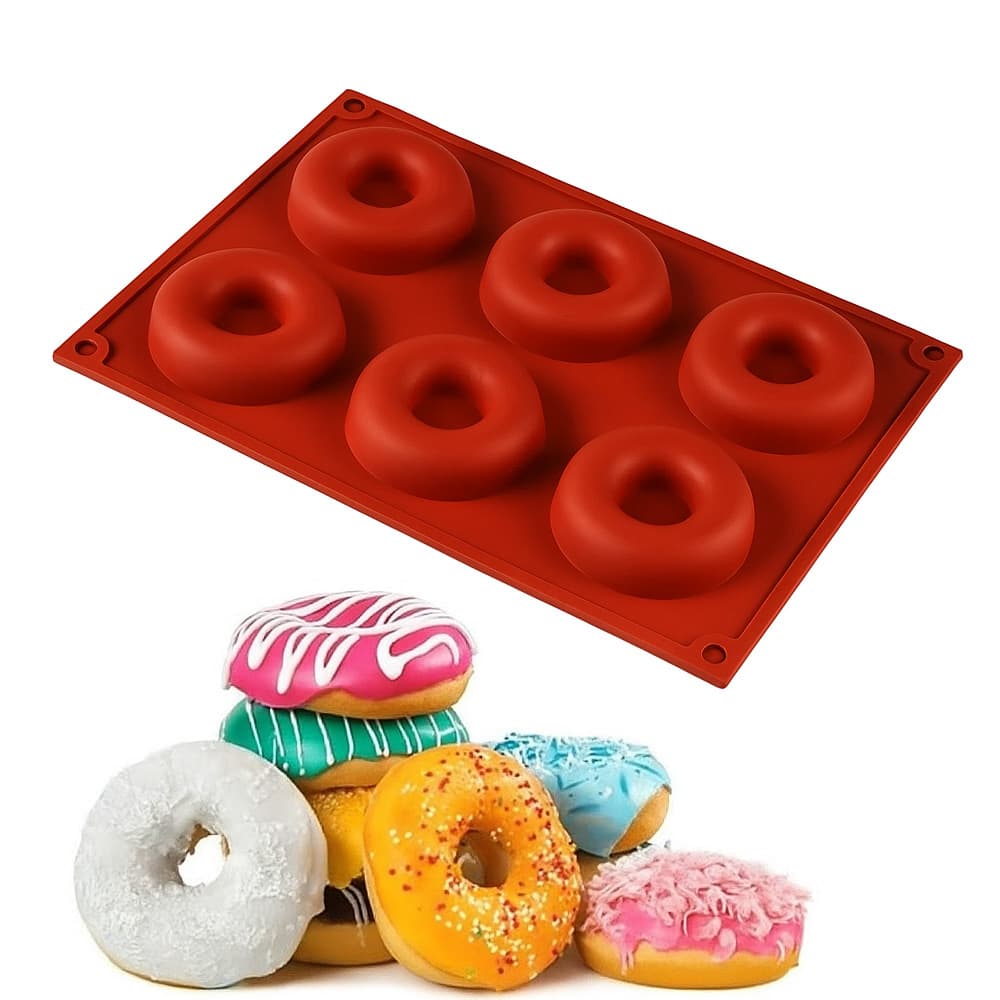 6 Gözlü Silikon Donut & Kek Kalıbı 1 Adet 6 Gözlü Silikon Donut & Kek Kalıbı 1 Adet