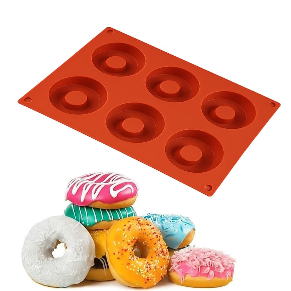 6 Gözlü Silikon Donut & Kek Kalıbı 1 Adet