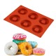 6 Gözlü Silikon Donut & Kek Kalıbı 1 Adet