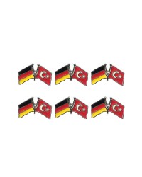 Almanya Türkiye Flamalı Metal Yaka Rozeti 1 Paket 6 lı Almanya Türkiye Flamalı Metal Yaka Rozeti 1 Paket 6 lı
