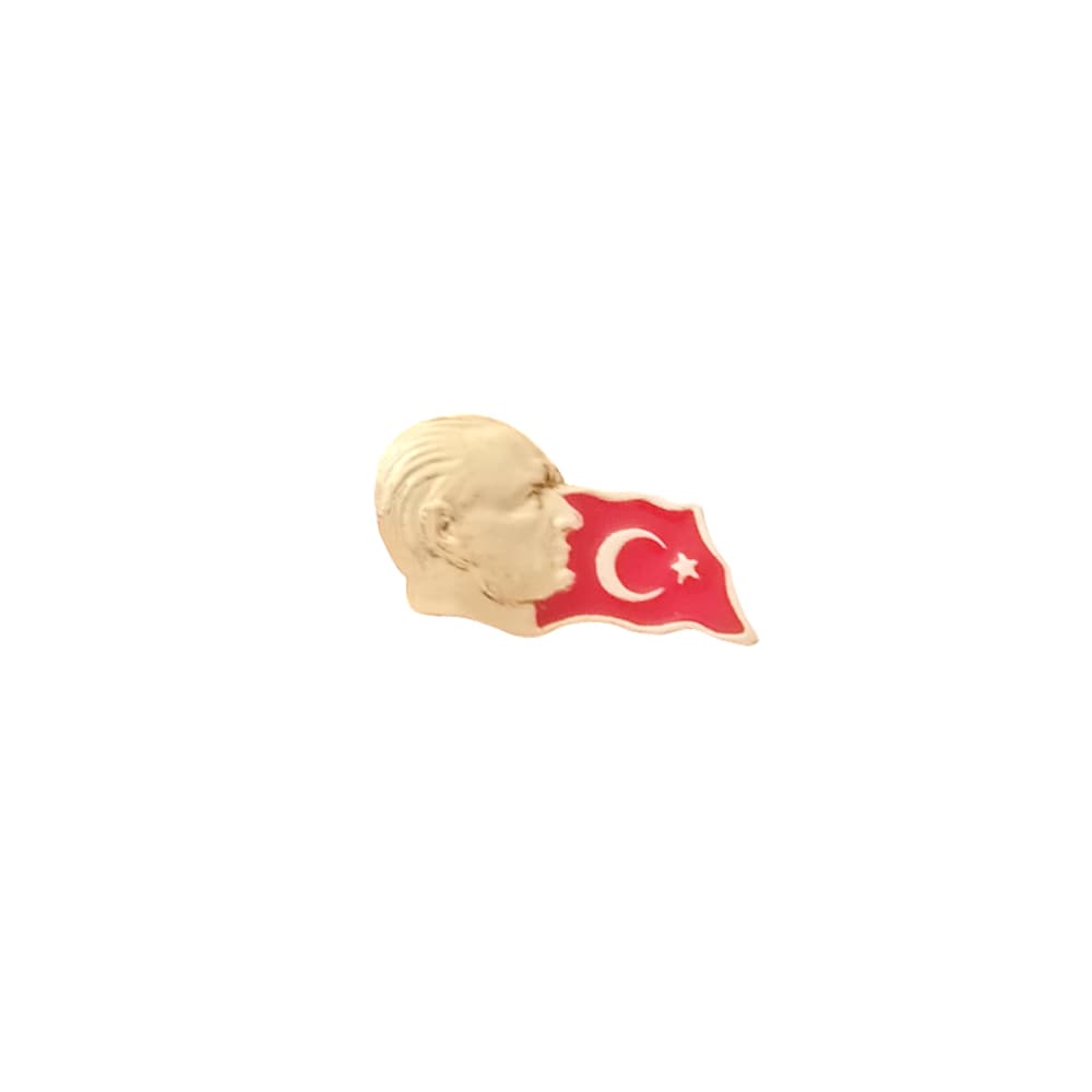 Atatürk Profilli Türk Bayrağı Yaka Rozeti 1 Adet Atatürk Profilli Türk Bayrağı Yaka Rozeti 1 Adet