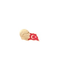Atatürk Profilli Türk Bayrağı Yaka Rozeti 1 Adet Atatürk Profilli Türk Bayrağı Yaka Rozeti 1 Adet
