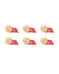 Atatürk Profilli Türk Bayrağı Yaka Rozeti 1 Paket 6lı Atatürk Profilli Türk Bayrağı Yaka Rozeti 1 Paket 6lı