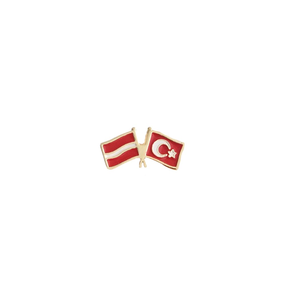 Avusturya ve Türkiye Bayrak Metal Yaka Rozeti 1 Adet Avusturya ve Türkiye Bayrak Metal Yaka Rozeti 1 Adet
