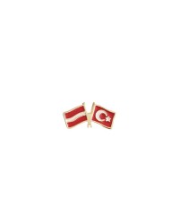 Avusturya ve Türkiye Bayrak Metal Yaka Rozeti 1 Adet