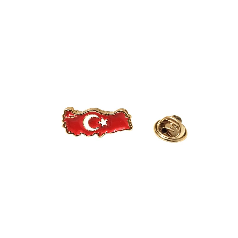 Türkiye Haritası Ay Yıldız Metal Yaka Rozeti 1 Adet