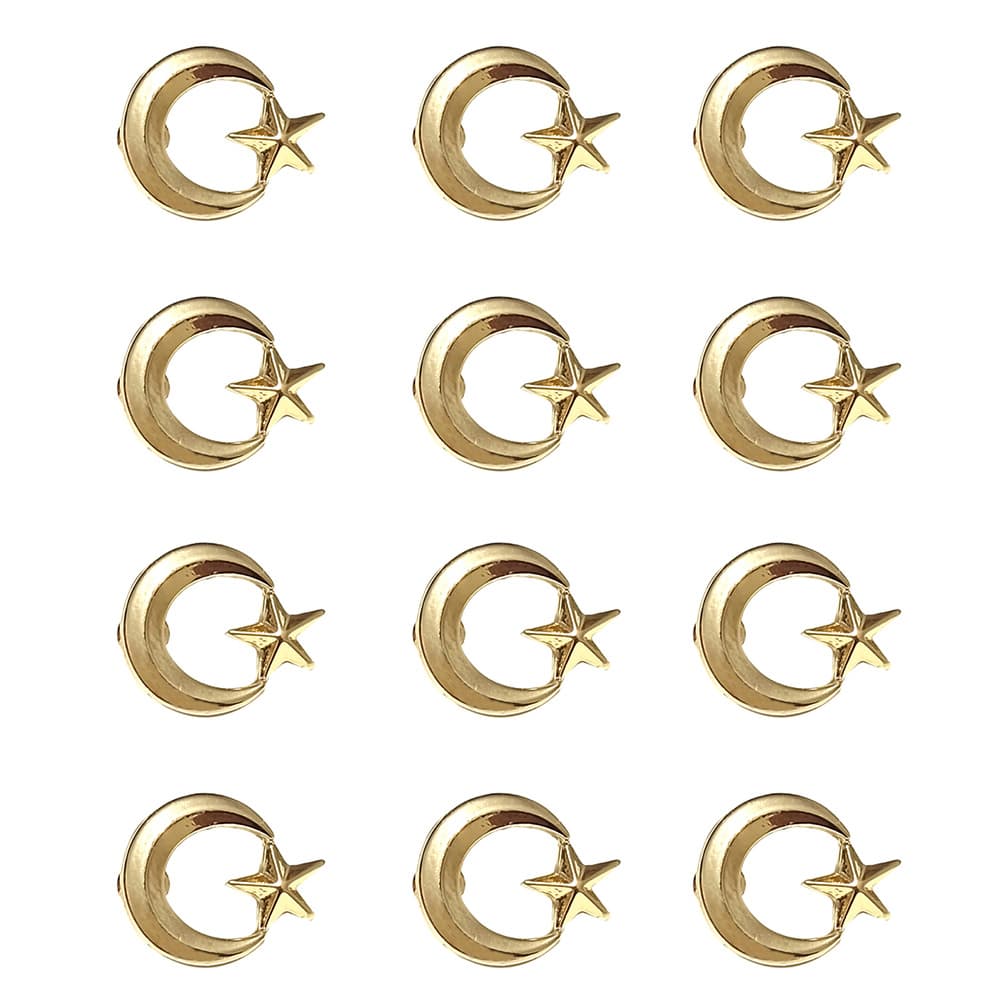 Ay Yıldız Gold Renk Metal Yaka Rozeti 1 Paket 12li Ay Yıldız Gold Renk Metal Yaka Rozeti 1 Paket 12li
