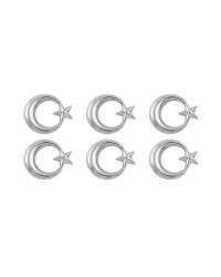 Ay Yıldız Parlak Krom Renk Metal Yaka Rozeti 1 Paket 6lı Ay Yıldız Parlak Krom Renk Metal Yaka Rozeti 1 Paket 6lı