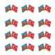 Azerbaycan Türkiye Flamalı Renkli Gold Renk Metal Rozet 1 Paket 12li Azerbaycan Türkiye Flamalı Renkli Gold Renk Metal Rozet 1 Paket 12li