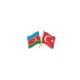 Azerbaycan Türkiye Flamalı Renkli Gold Renk Metal Yaka Rozeti 1 Adet Azerbaycan Türkiye Flamalı Renkli Gold Renk Metal Yaka Rozeti 1 Adet