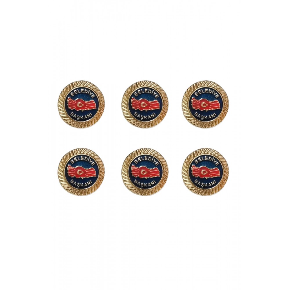 Belediye Başkanı Metal Yaka Rozeti 1 Paket 6 lı Belediye Başkanı Metal Yaka Rozeti 1 Paket 6 lı