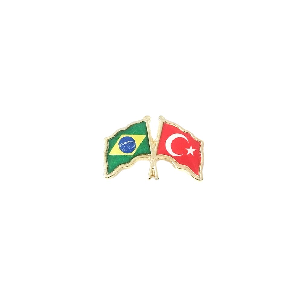 Brezilya Türkiye Flamalı Bayrak Yaka Rozeti 1 Adet Brezilya Türkiye Flamalı Bayrak Yaka Rozeti 1 Adet
