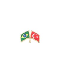 Brezilya Türkiye Flamalı Bayrak Yaka Rozeti 1 Adet Brezilya Türkiye Flamalı Bayrak Yaka Rozeti 1 Adet