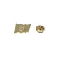 Dalgalı Azerbaycan Bayrağı Tasarımlı Gold Renk Metal Rozet 1 Paket 12'li