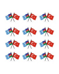 Doğu Türkistan Azerbaycan ve Türk Bayrak Flamalı Yaka Rozeti 1 Paket 12li Doğu Türkistan Azerbaycan ve Türk Bayrak Flamalı Yaka Rozeti 1 Paket 12li