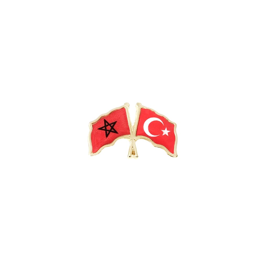 Fas Türkiye Flamalı Bayrak Yaka Rozeti 1 Adet Fas Türkiye Flamalı Bayrak Yaka Rozeti 1 Adet