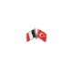 Fransa Türkiye Flamalı Gold Renk Metal Yaka Rozeti 1 Adet Fransa Türkiye Flamalı Gold Renk Metal Yaka Rozeti 1 Adet