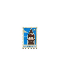 Galata Kulesi Posta Pulu Tasarımlı Metal Yaka Rozeti 1 Adet Galata Kulesi Posta Pulu Tasarımlı Metal Yaka Rozeti 1 Adet