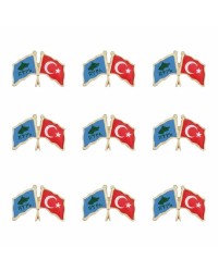 Göktürk ve Türk Bayrağı Yaka Rozeti 1 Paket 12li Göktürk ve Türk Bayrağı Yaka Rozeti 1 Paket 12li