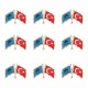 Göktürk ve Türk Bayrağı Yaka Rozeti 1 Paket 12li