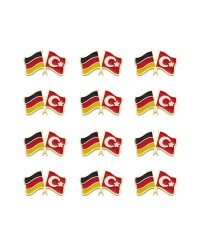 Gold Renk Almanya Türkiye Bayrak Yaka Rozeti 1 Paket 12 li Gold Renk Almanya Türkiye Bayrak Yaka Rozeti 1 Paket 12 li