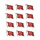 Gold Renk Dalğalı Türk Bayrağı Metal Yaka Rozeti 1 Paket 12li Gold Renk Dalğalı Türk Bayrağı Metal Yaka Rozeti 1 Paket 12li